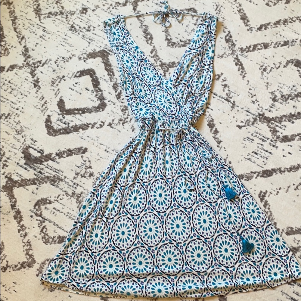 LOFT Beach dress with tassel tie